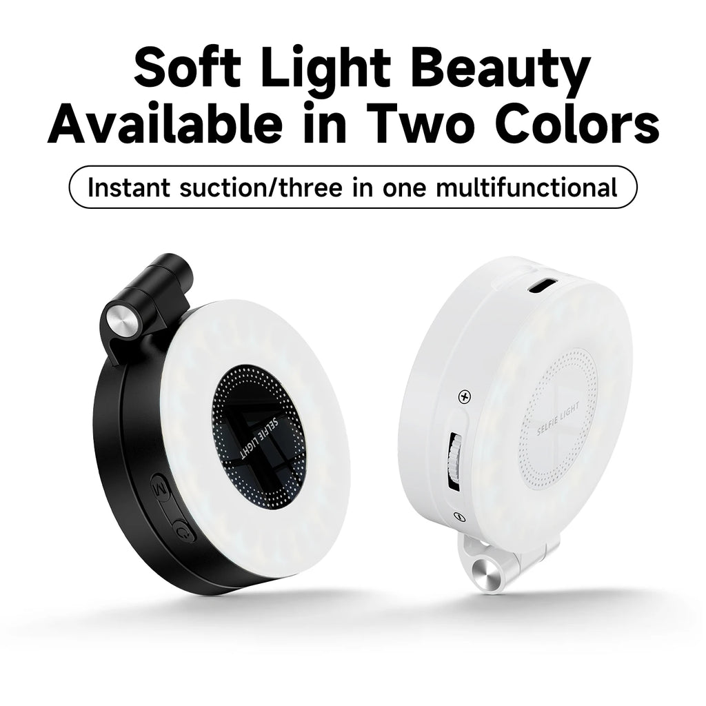 Magnetic LED Ring Light with Makeup Mirror - Dimmable Beauty Light for Streaming & Selfies