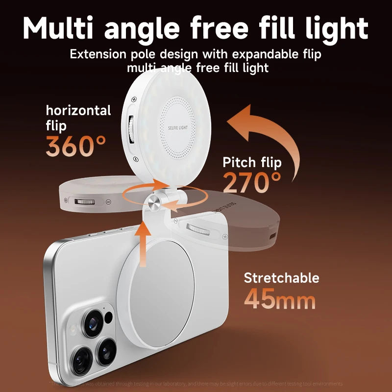 Magnetic LED Ring Light with Makeup Mirror - Dimmable Beauty Light for Streaming & Selfies